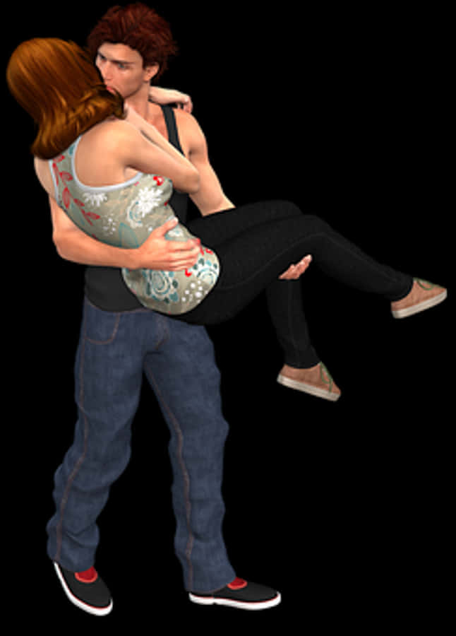 Romantic Couple Carrying Pose