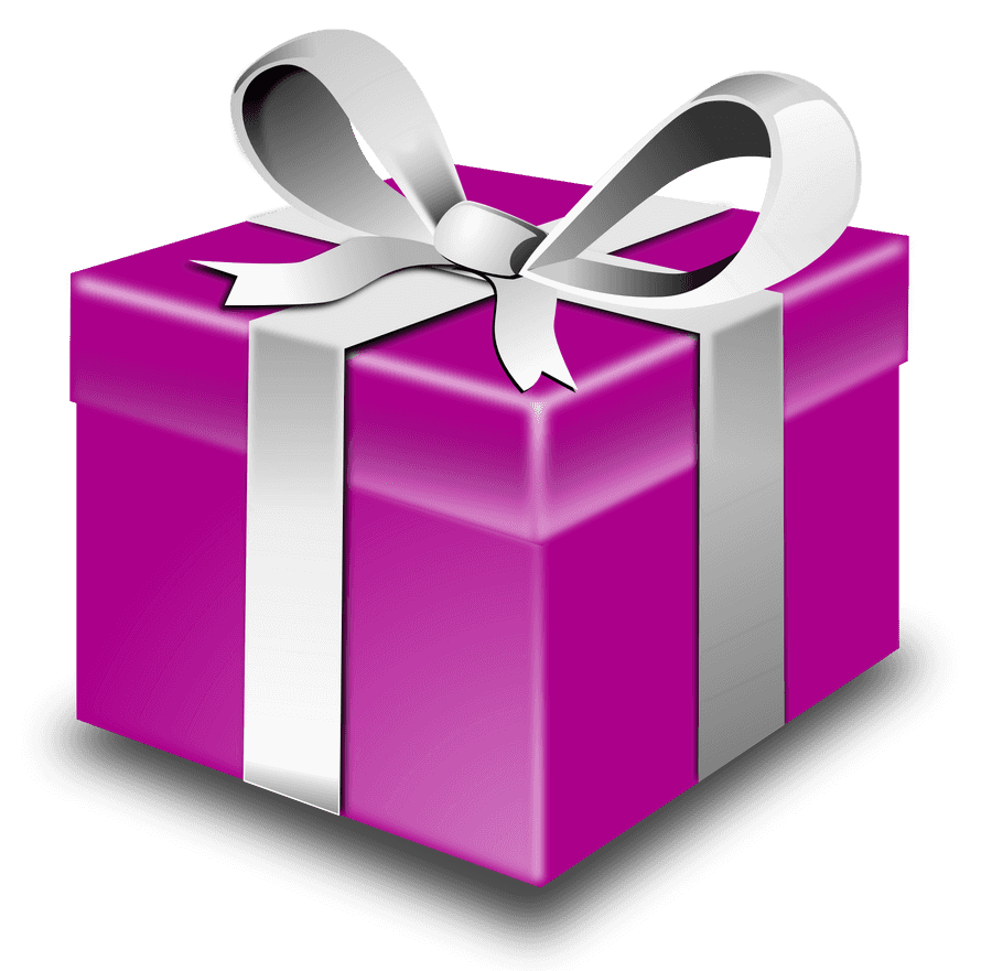 Purple Gift Boxwith White Ribbon