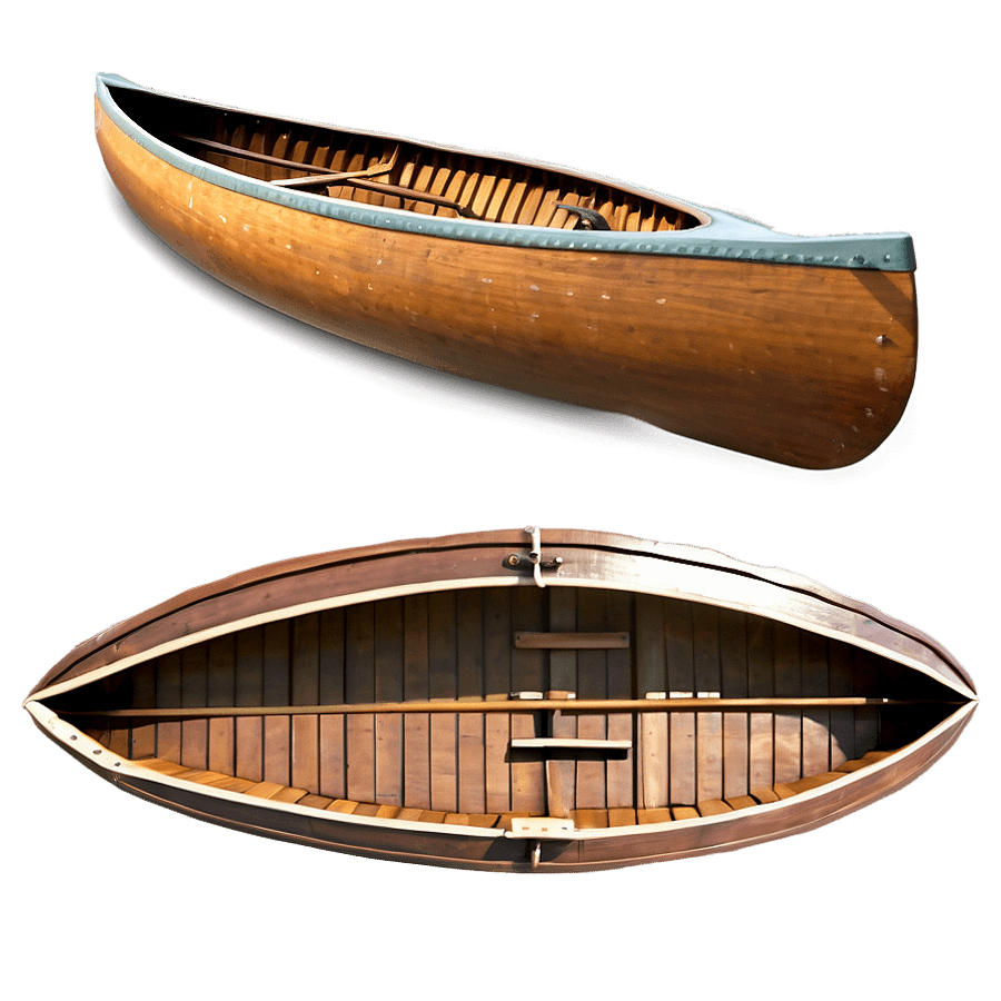 Classic Wooden Canoe PNG 05252024