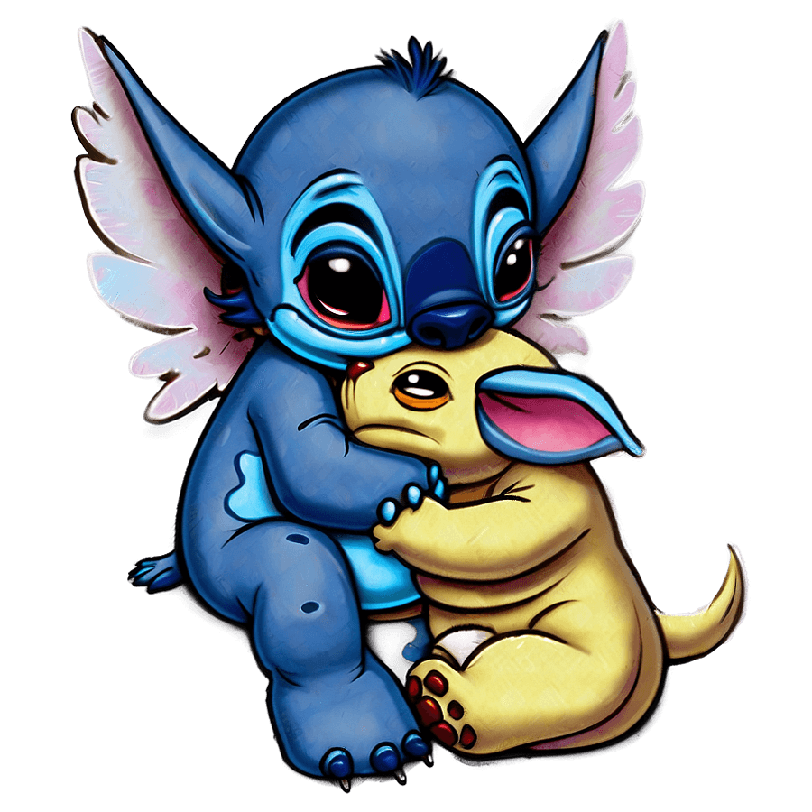 Angel's Comforting Embrace for Stitch PNG 21
