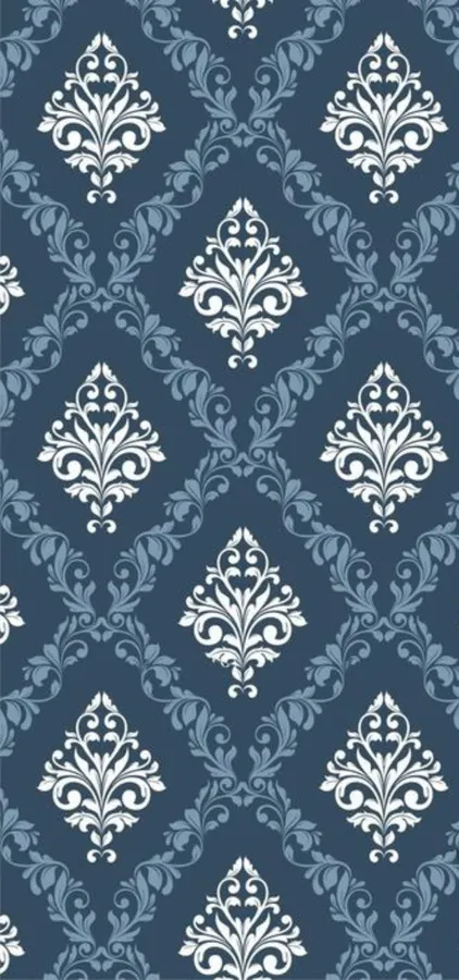 Elegant Blue Damask Pattern