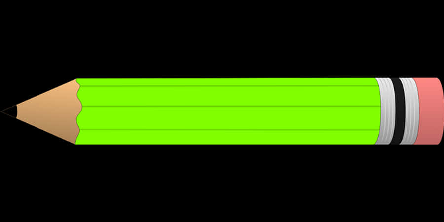 Green Pencil Black Background