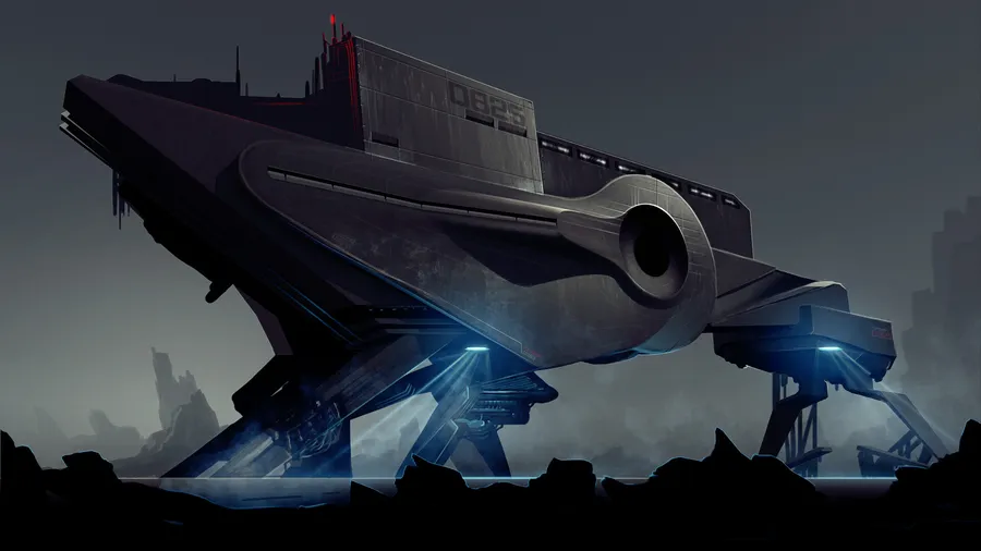 Black spaceship wallpaper