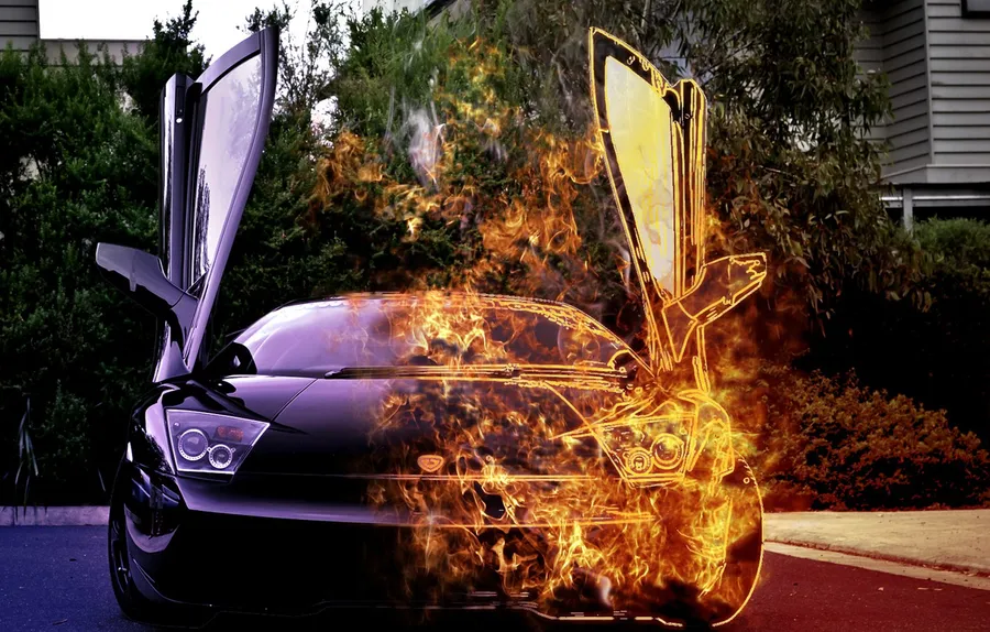 Lamborghini On Fire