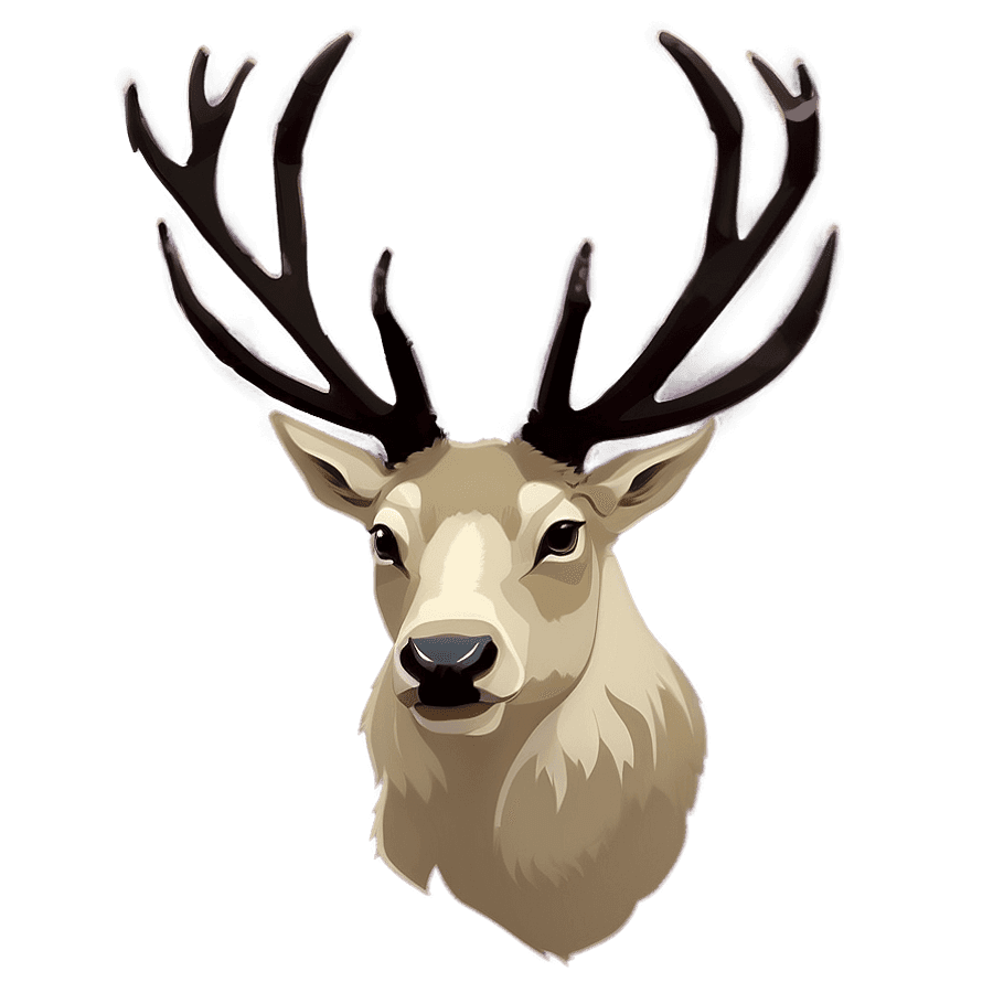 Minimalist Stag Sketch PNG omx