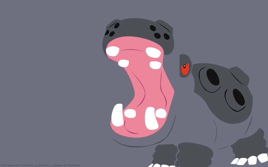 Hippowdonem fundo cinza.