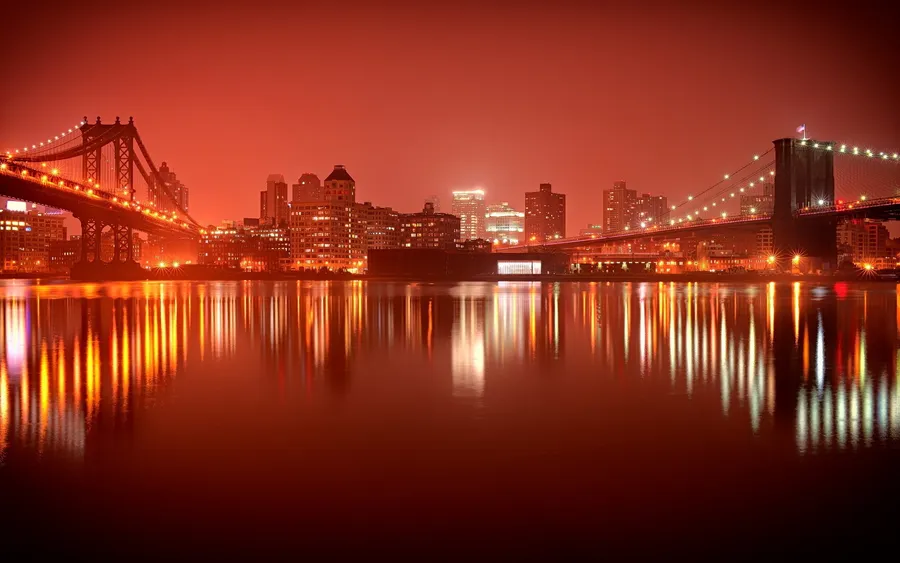 Orange City Parallel Bridges wallpaper