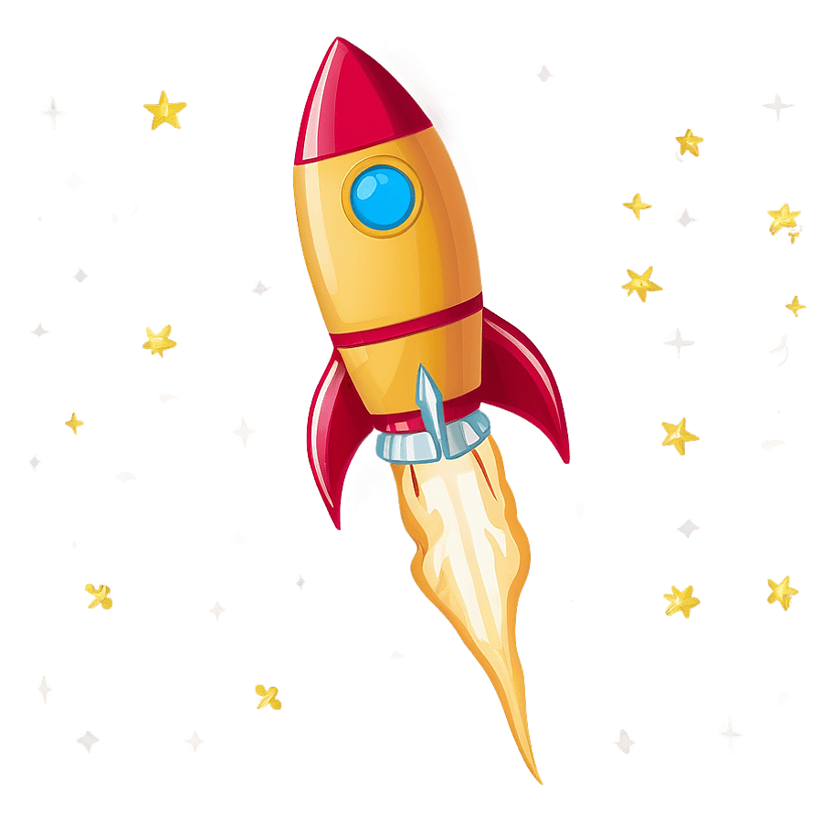 Rocket Emoji with Clouds PNG 5