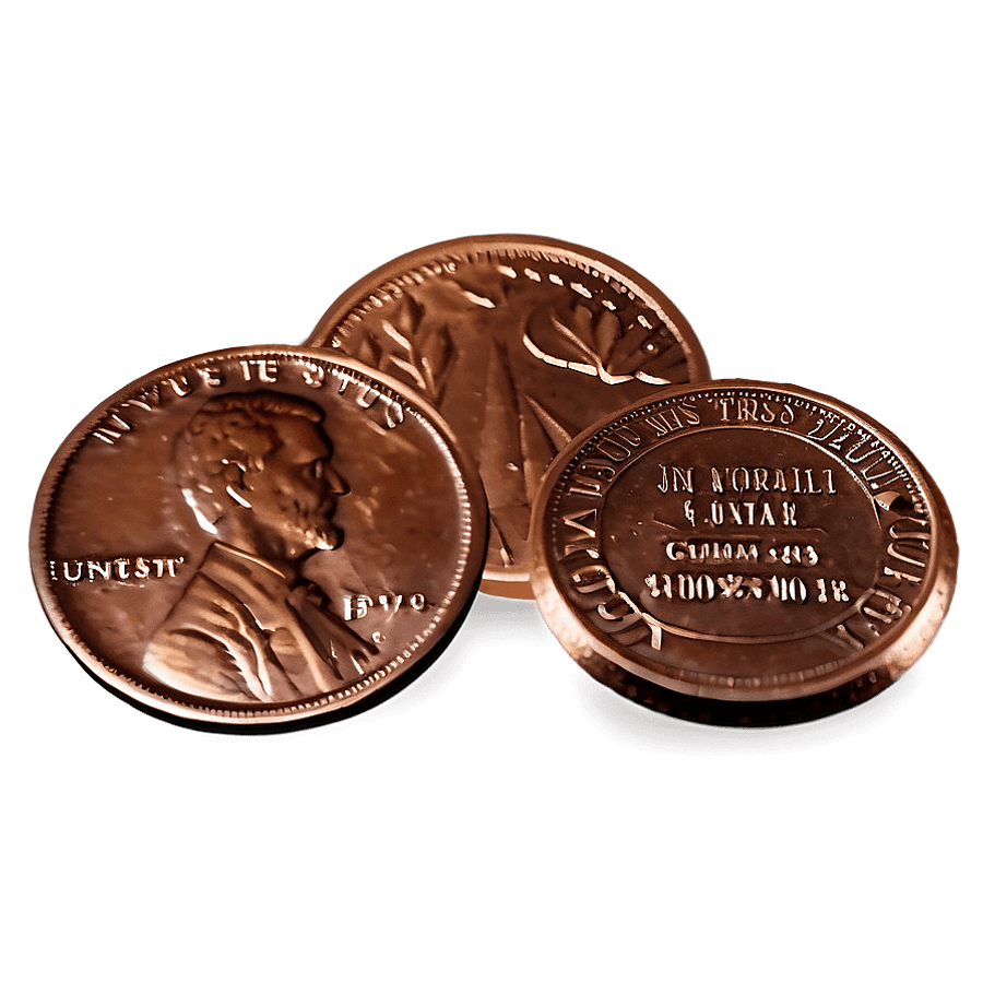Vintage Copper Pennies PNG 98