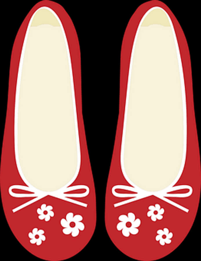 Red Flatswith White Flowers