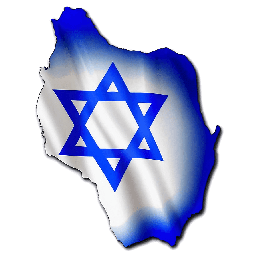 Israel Flag Map Outline PNG yst