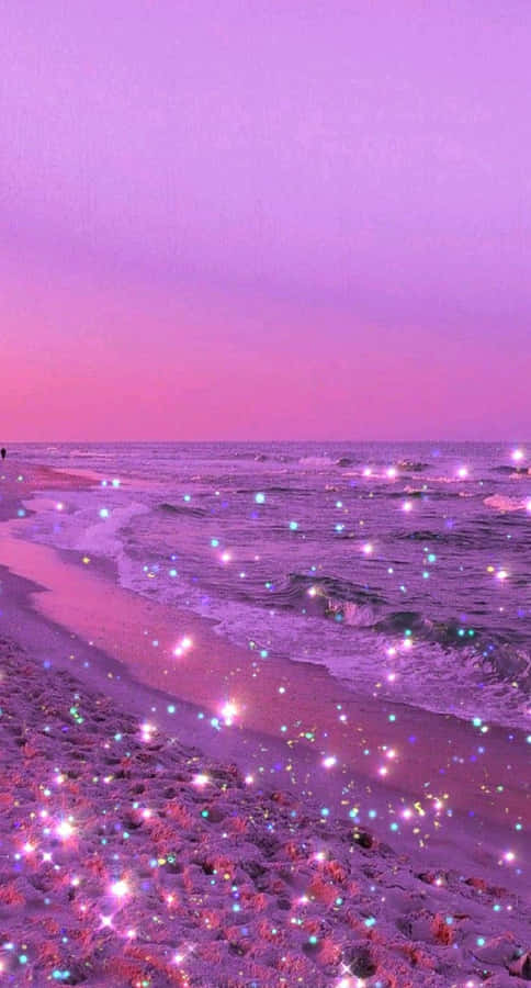Magenta Strand Sonnenuntergang Funkeln
