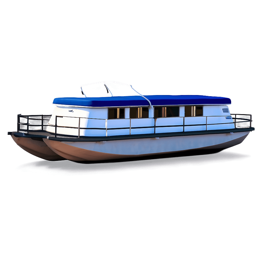 Pontoon Boat Under Starry Sky PNG 19