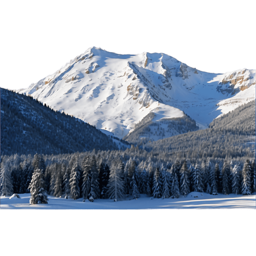 Snow Mountain Forest PNG 33