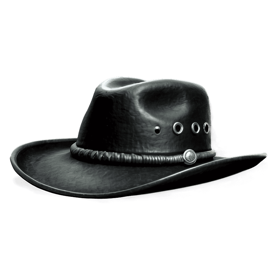 Detailed Black Cowboy Hat PNG 81