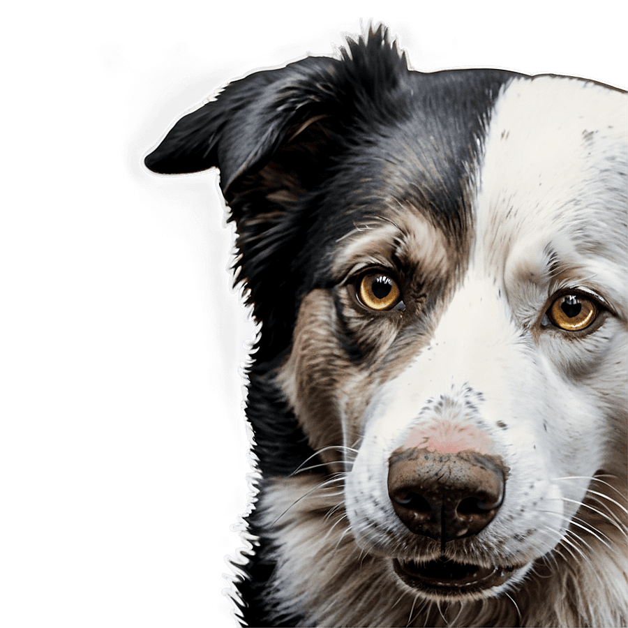 Portrait of Border Collie PNG 23