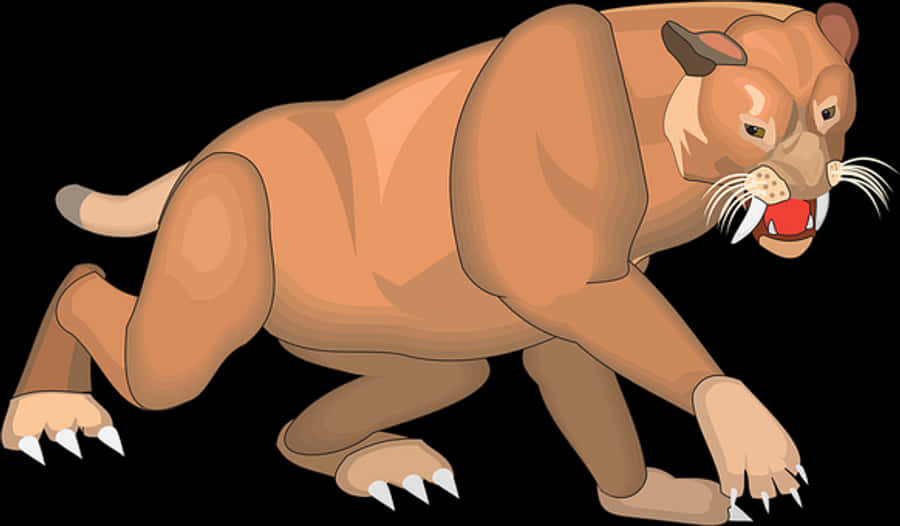 Animated Saber Toothed Cat Illustration