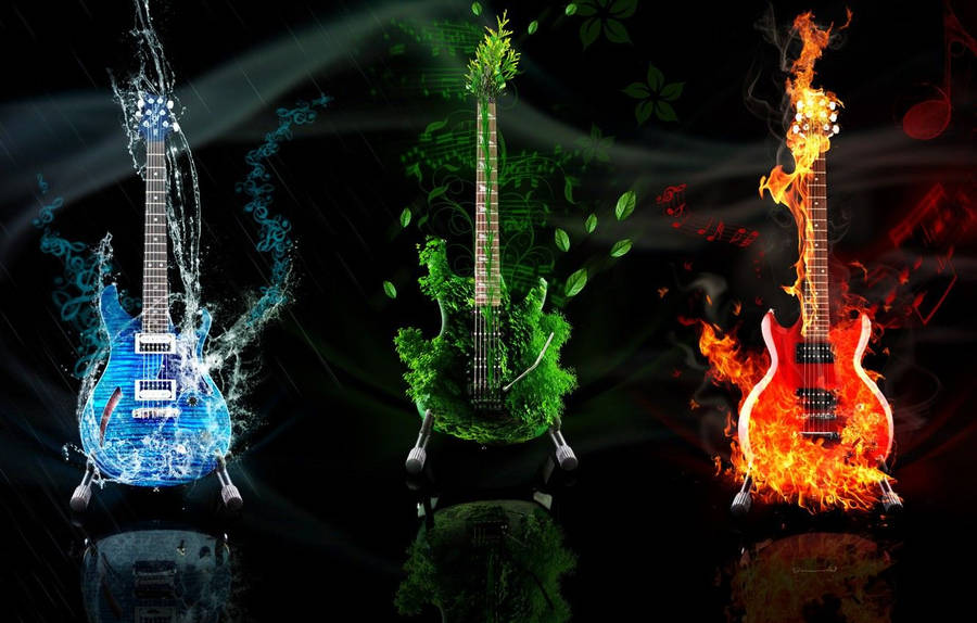 Download Earth Element Electric Guitar Art Wallpaper | Wallpapers.com Electric Guitar Wallpapers