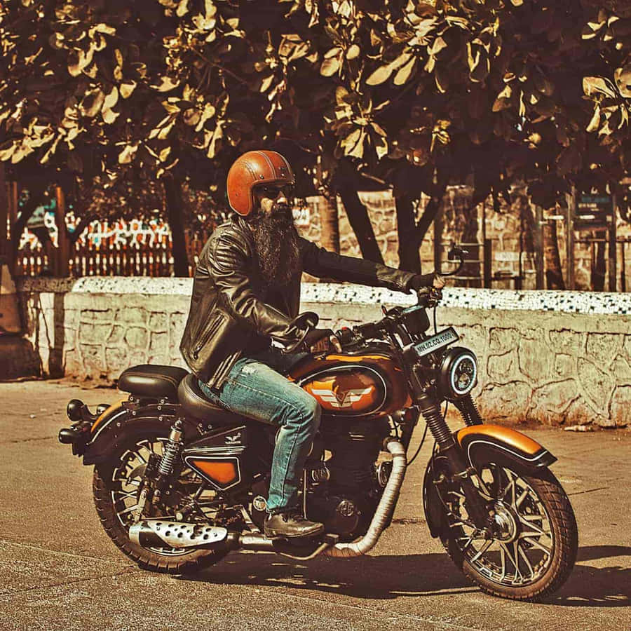 Vintage Stil Motorradfahrer