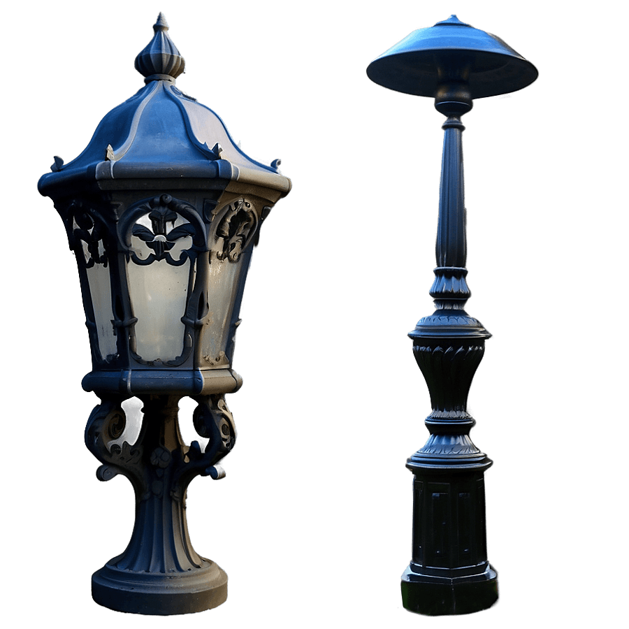 Cast Iron Black Light Post PNG 88