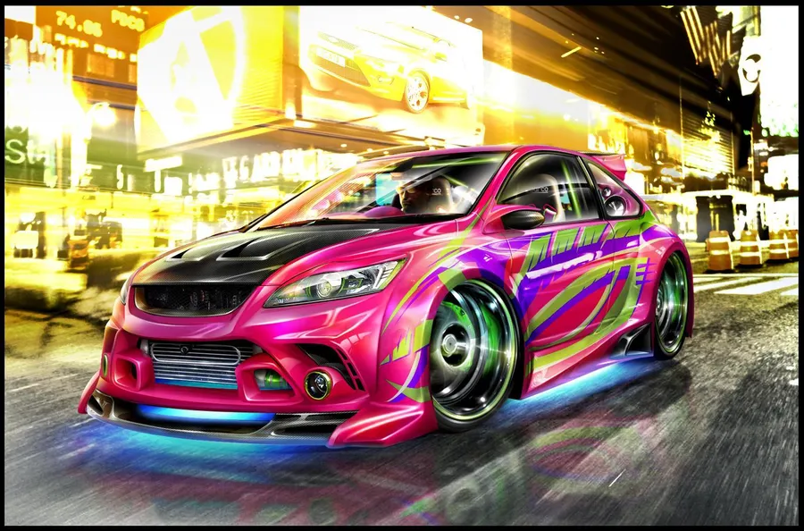 Pink Racing Car