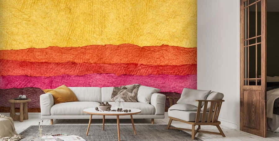 Arte de Parede de Paisagem Abstrata para Sala de Estar