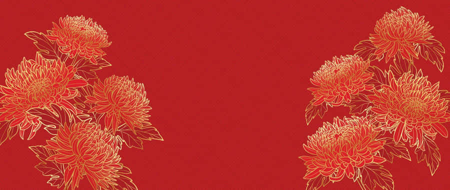 Traditionelles Chrysanthemen-Rotes Hintergrund