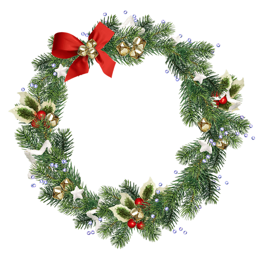 Festive Christmas Wreathwith Red Bow