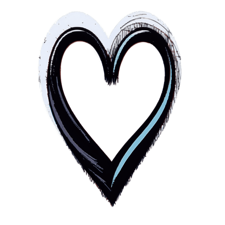 Cute Heart Sketch PNG 2