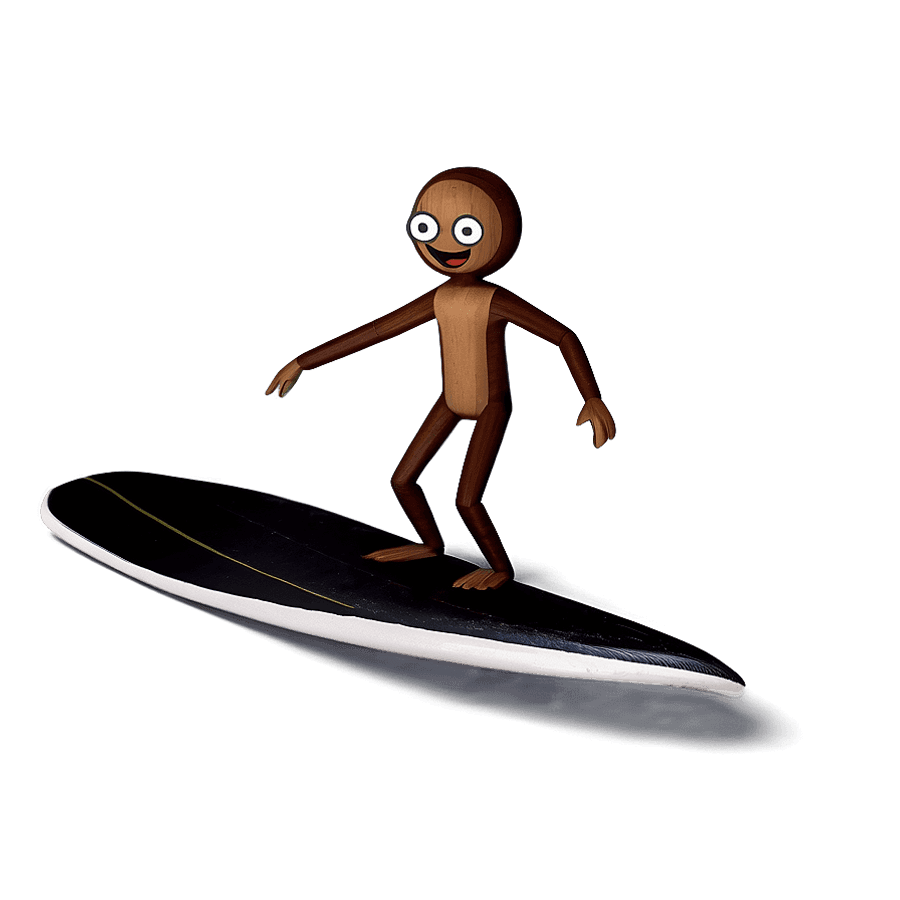 Stick Man Surfing PNG pue97