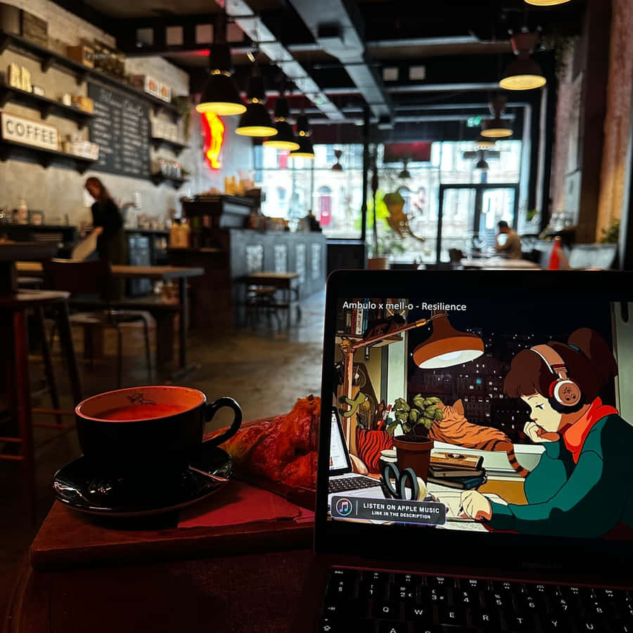 Café-Vibes mit Musik und Espresso