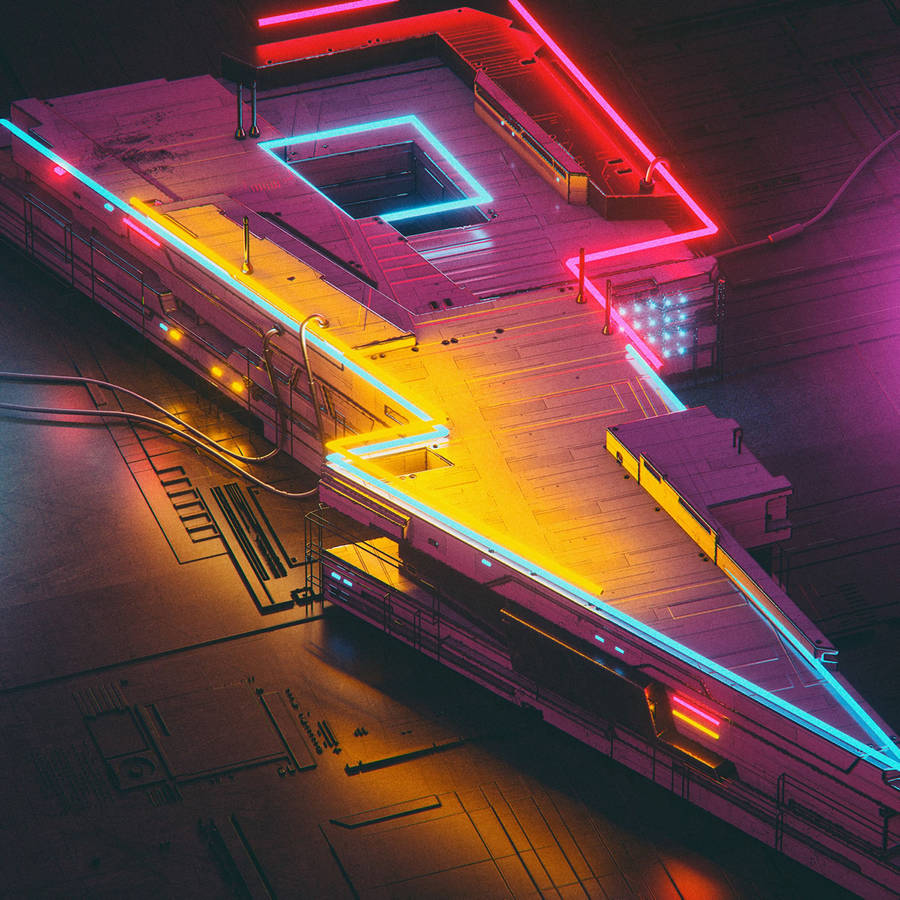 Preview wallpaper neon, lightning, art, futurism