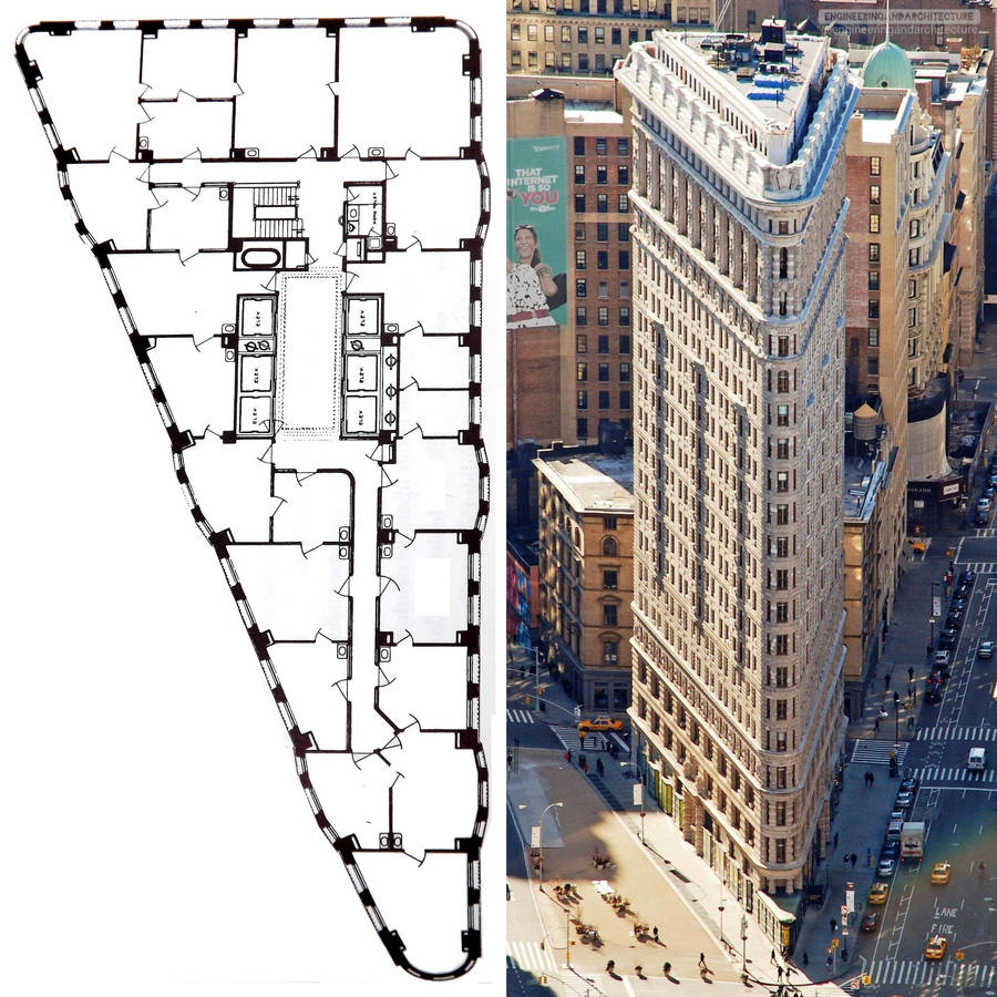 EdificioFlatiron con plano de planta