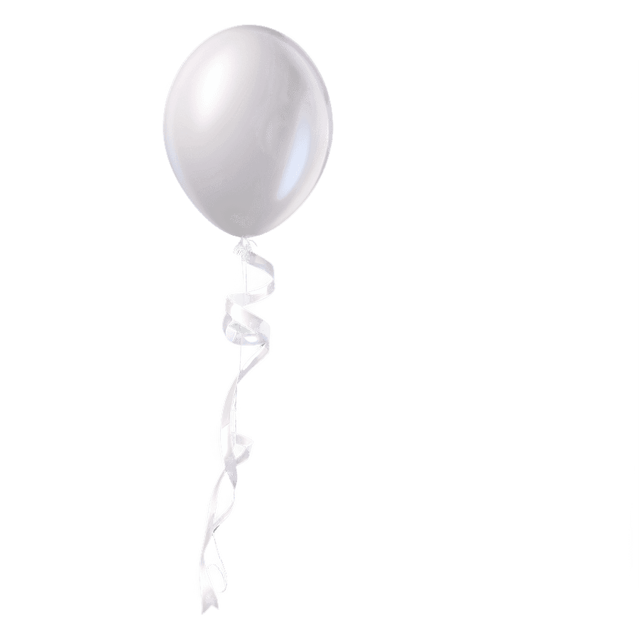 3D White Balloon PNG pkl3