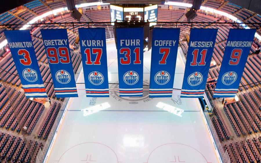 Edmonton Oilers ice hockey flags wallpaper