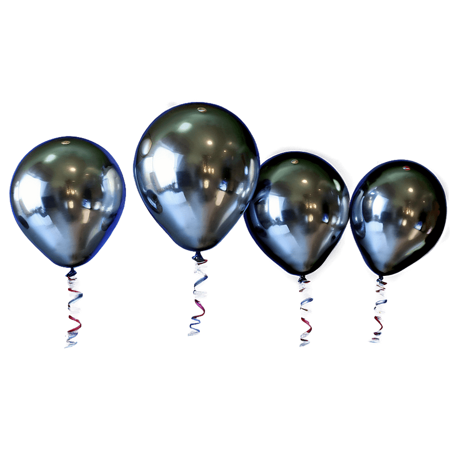 Silver Balloons with Messages PNG 05262024