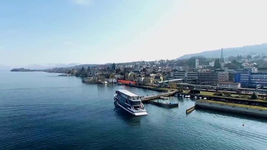 Vista Aerea del Lago di Horgen Zurigo