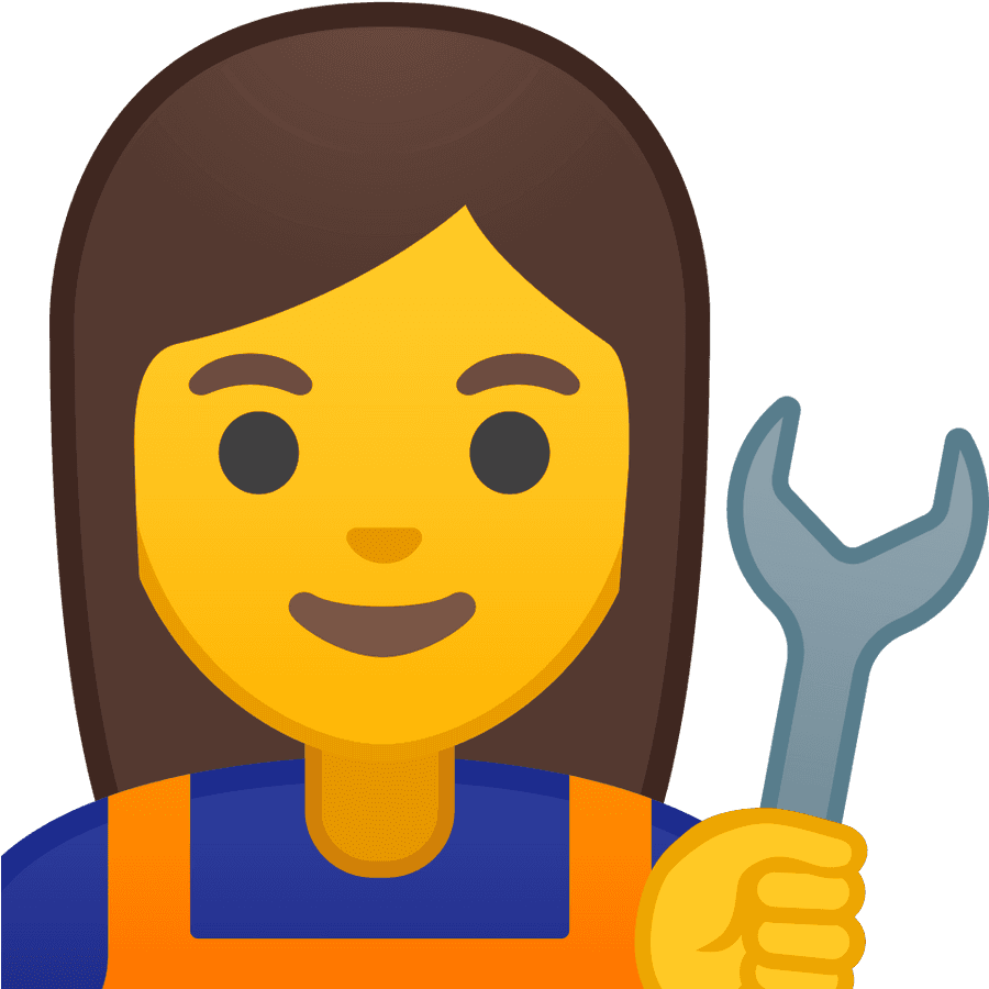 Female Mechanic Emoji Holding Wrench