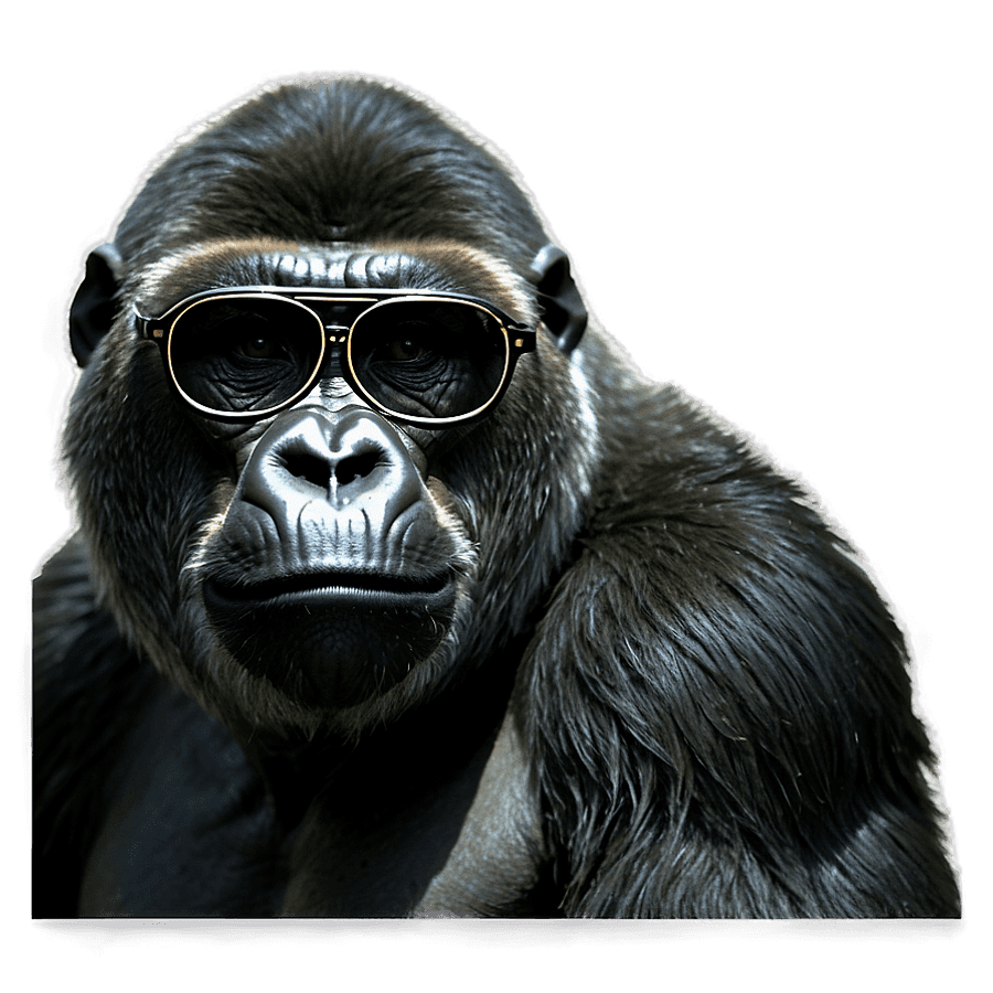 Gorilla with Round Glasses PNG fwx62