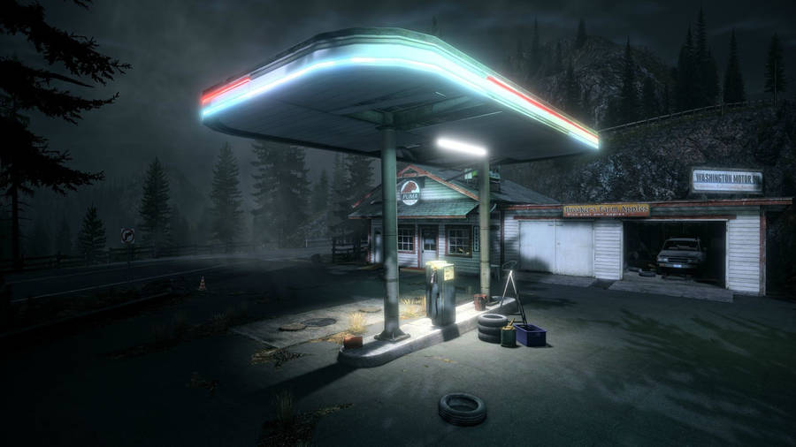 Eerie Game Gas Station Wallpaper