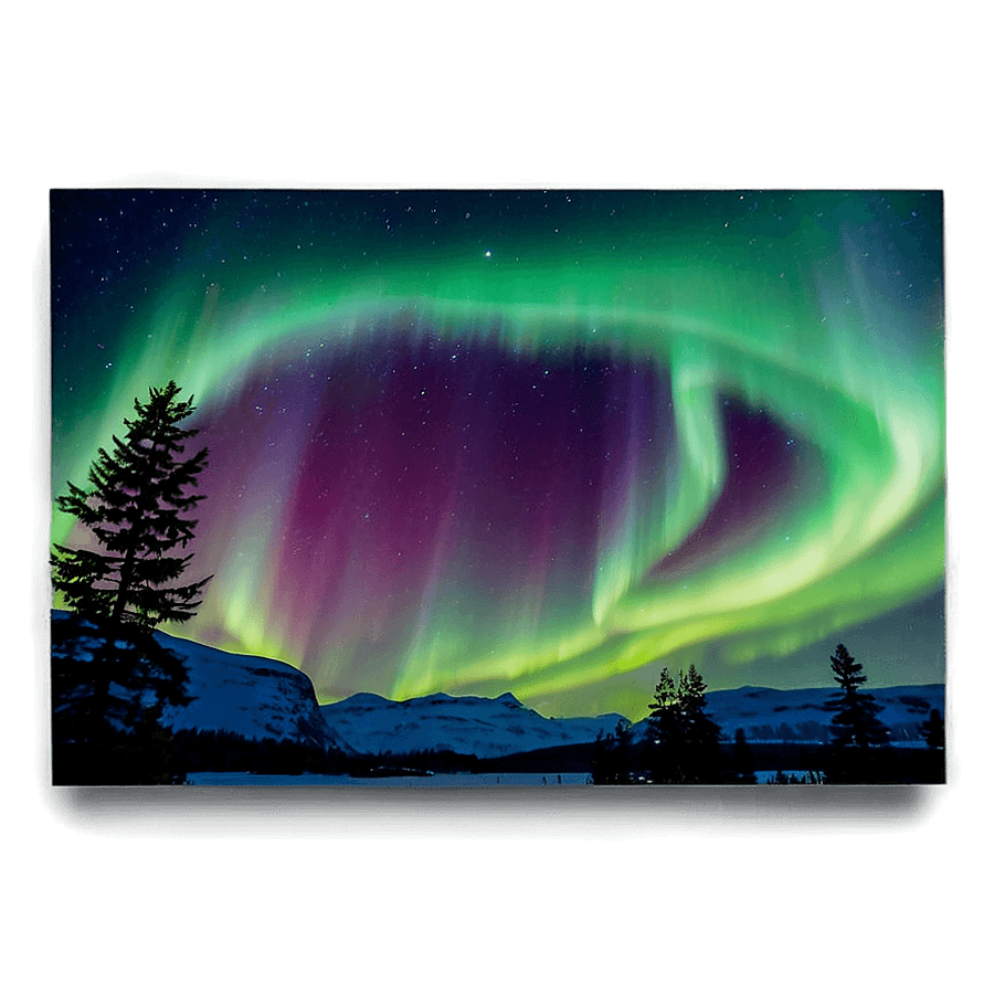 Northern Lights Starry Night PNG 23