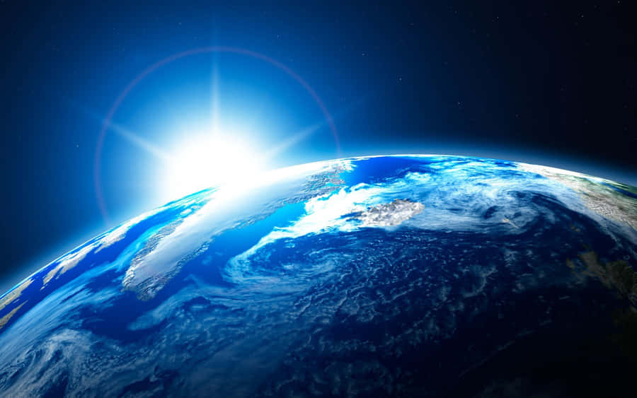HintergrundAufgehende Sonne nahe der Erde