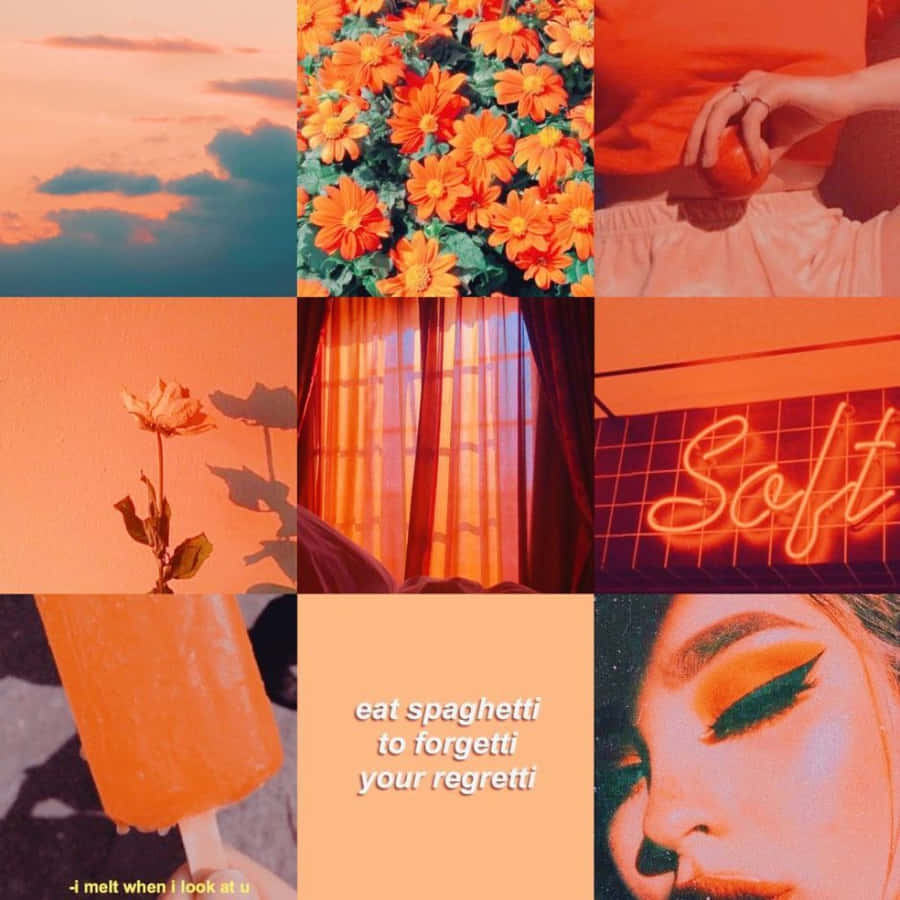 Vintage Orange Ästhetik Collage
