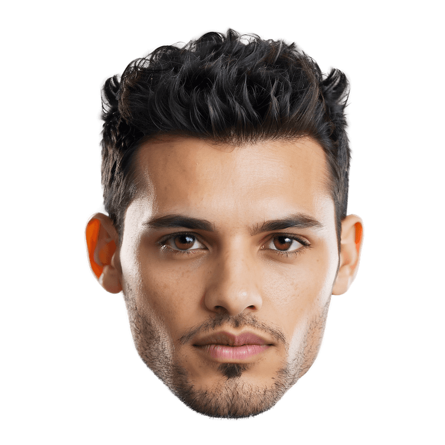 Man Face with Unique Hairstyle PNG 84