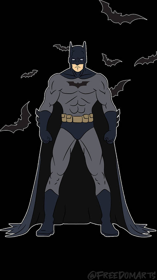 Sort Batman-kunst iPhone-tapet