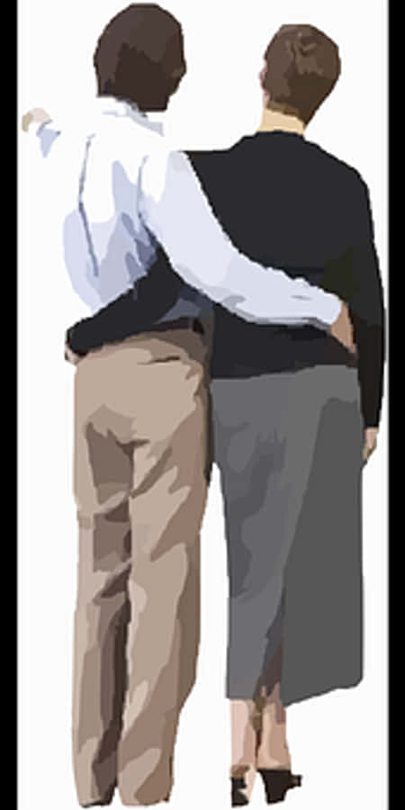 Affectionate Couple Walking Away