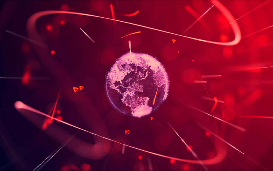 umfundo vermelho com um globo e uma luz vermelha
