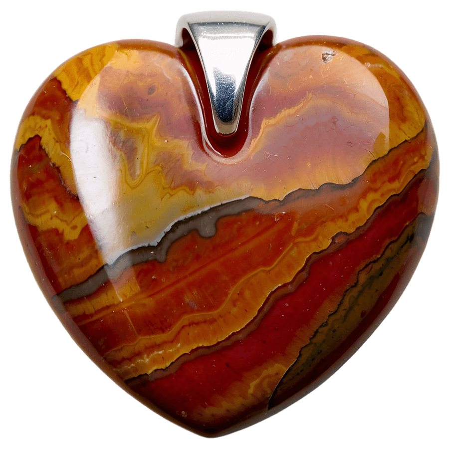 Sunset Jasper Heart Pendant PNG ela