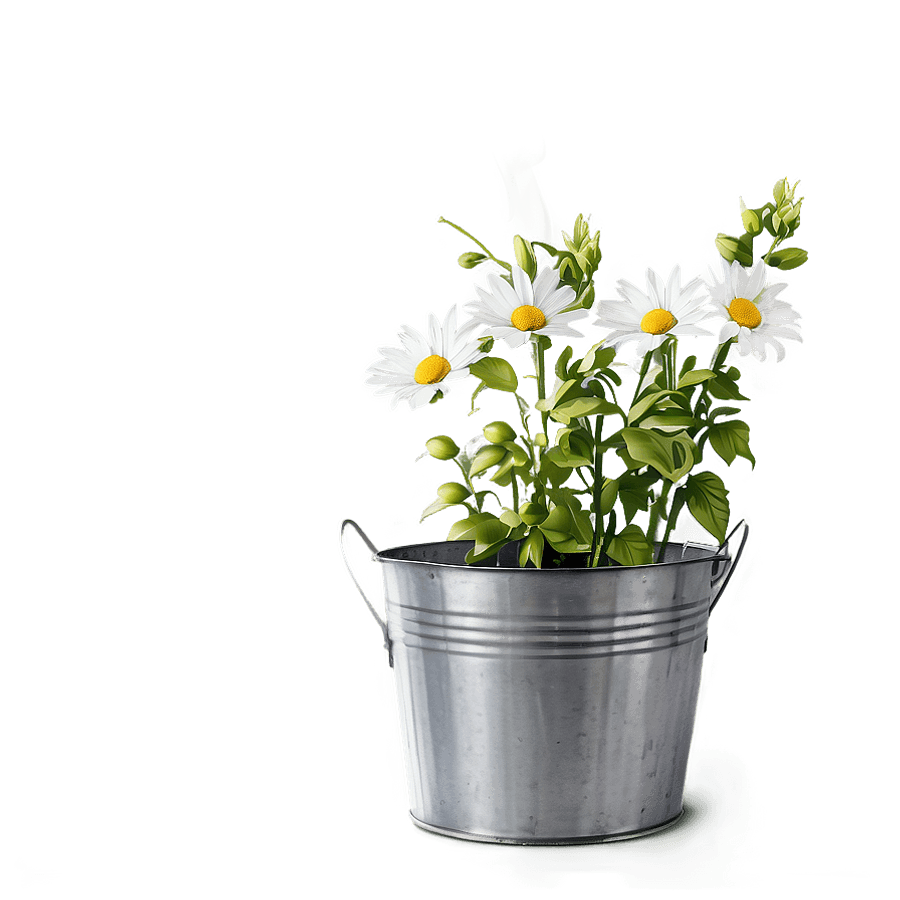 Rustic Bucket with Flowers PNG cpa79