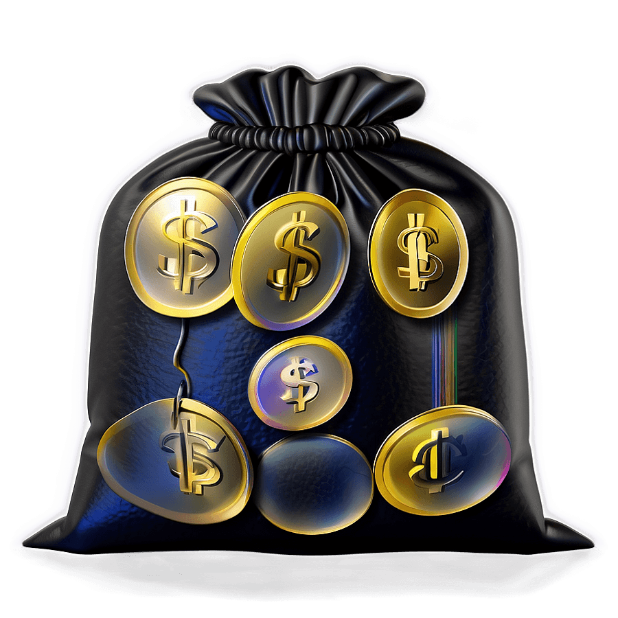 Money Bag with Coins PNG 05042024